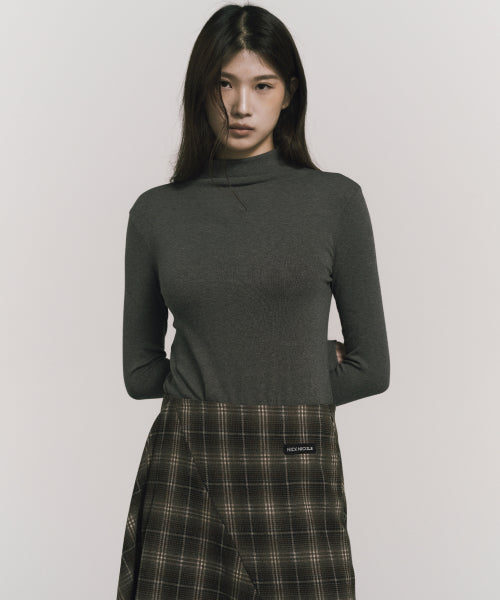 HIGH NECK SLIM TOP #徐睿知同款! - 11 COLORS CHARCOAL