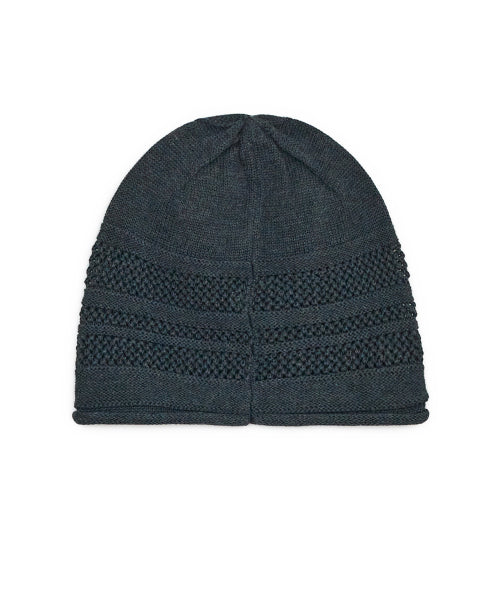 BUTTON KNIT BEANIE - 4 COLORS CHARCOAL