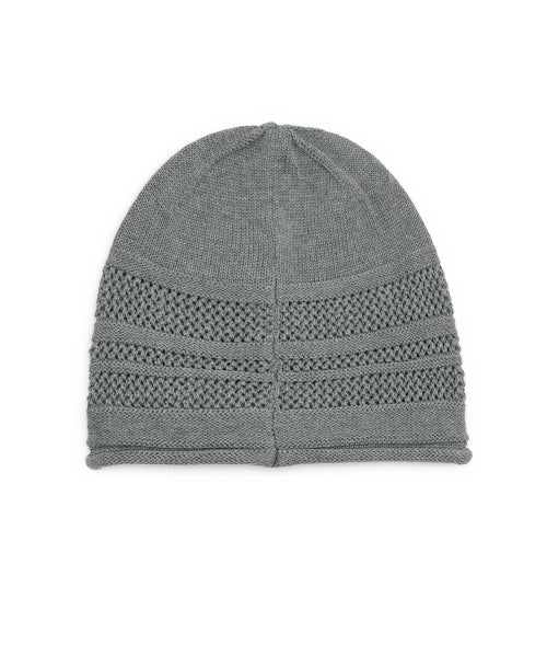 BUTTON KNIT BEANIE - 4 COLORS GREY