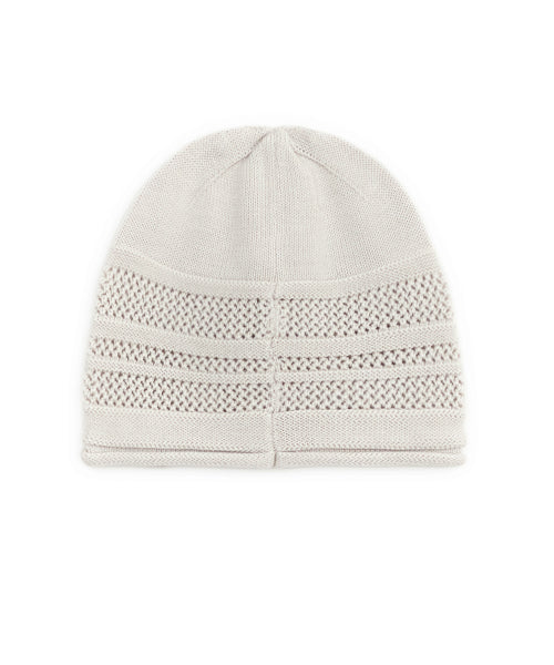 BUTTON KNIT BEANIE - 4 COLORS IVORY