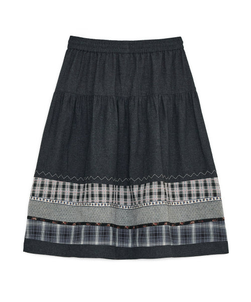 VINTAGE MIDI SKIRT - 2 COLORS BLACK
