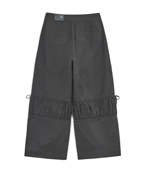 SHIRRING FLAP PANTS - 2 COLORS CHARCOAL