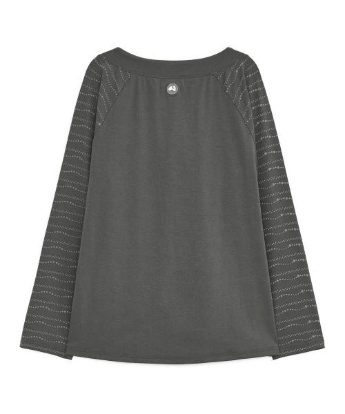 DRAW STRING LONG SLEEVE - 3 COLORS CHARCOAL