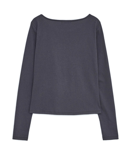 MELLOW PRINT LONG SLEEVE TEE - 2 COLORS CHARCOAL