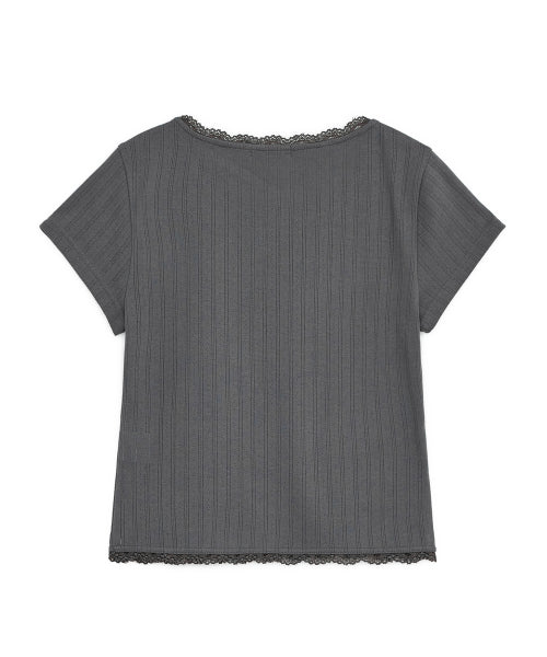 GEEK GIRL LACE TOP - 4 COLORS CHARCOAL