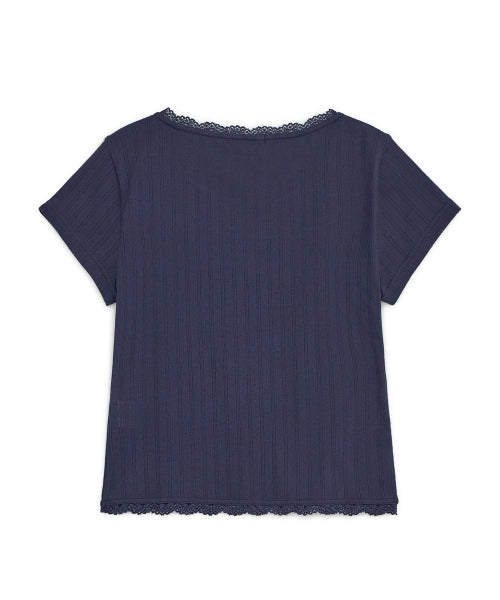 GEEK GIRL LACE TOP - 4 COLORS NAVY