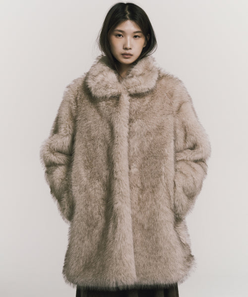 LUXE FUR MIDI JACKET #徐睿知同款! - 3 COLORS BEIGE