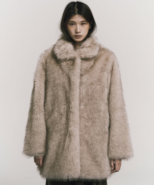 LUXE FUR MIDI JACKET #徐睿知同款! - 3 COLORS BEIGE
