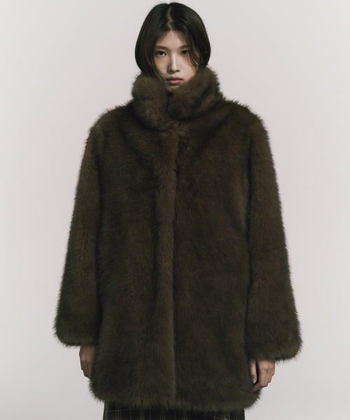 LUXE FUR MIDI JACKET #徐睿知同款! - 3 COLORS BROWN
