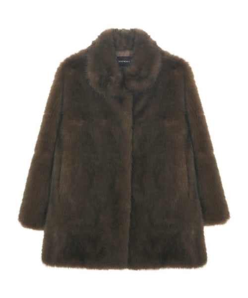 LUXE FUR MIDI JACKET #徐睿知同款! - 3 COLORS BROWN