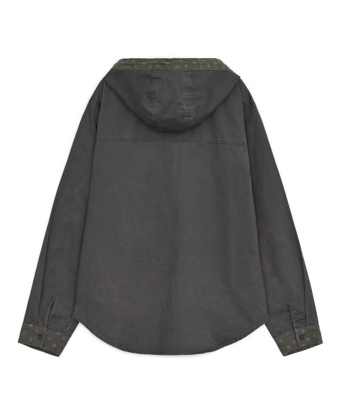 HOOD SHIRT JACKET - 2 COLORS BROWN
