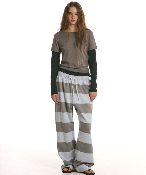 BELOW MESSY LAYERED LS TEE - 2 COLORS GREY