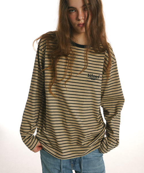 MINI BAM LINE STRIPE LS TEE - 2 COLORS BEIGE