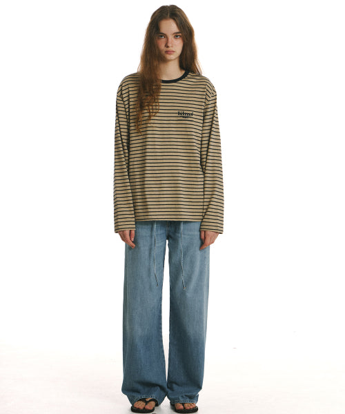 MINI BAM LINE STRIPE LS TEE - 2 COLORS BEIGE