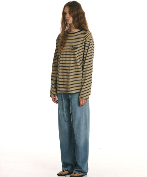 MINI BAM LINE STRIPE LS TEE - 2 COLORS BEIGE