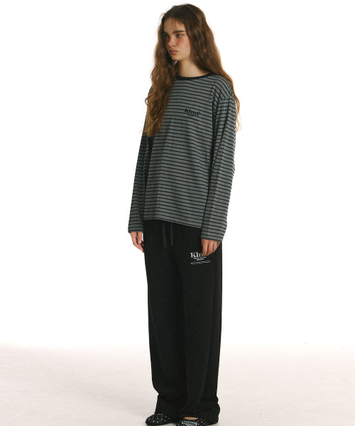 MINI BAM LINE STRIPE LS TEE - 2 COLORS CHARCOAL