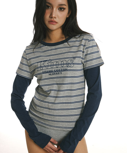 MARINE STRIPE LS TEE - 3 COLORS NAVY