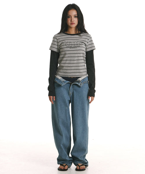 MARINE STRIPE LS TEE - 3 COLORS CHARCOAL