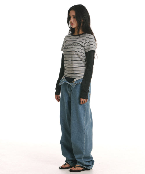 MARINE STRIPE LS TEE - 3 COLORS CHARCOAL