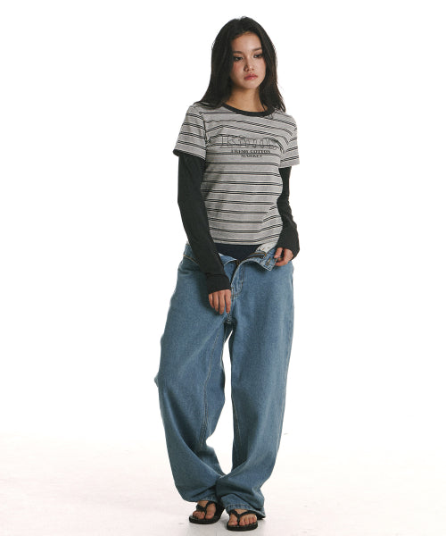 MARINE STRIPE LS TEE - 3 COLORS CHARCOAL