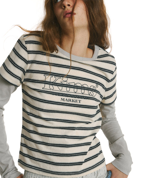 MARINE STRIPE LS TEE - 3 COLORS GREY