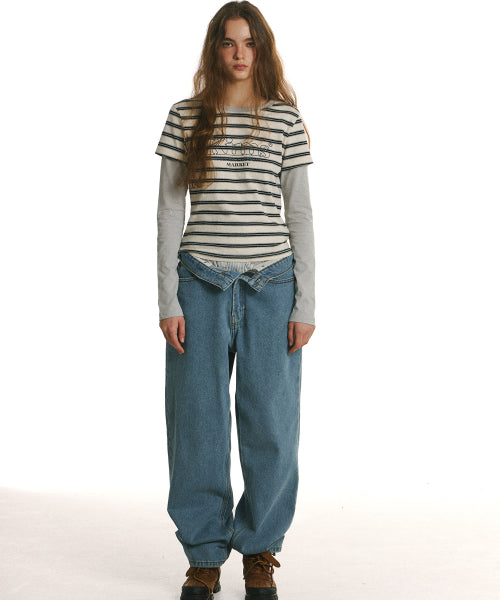 MARINE STRIPE LS TEE - 3 COLORS GREY