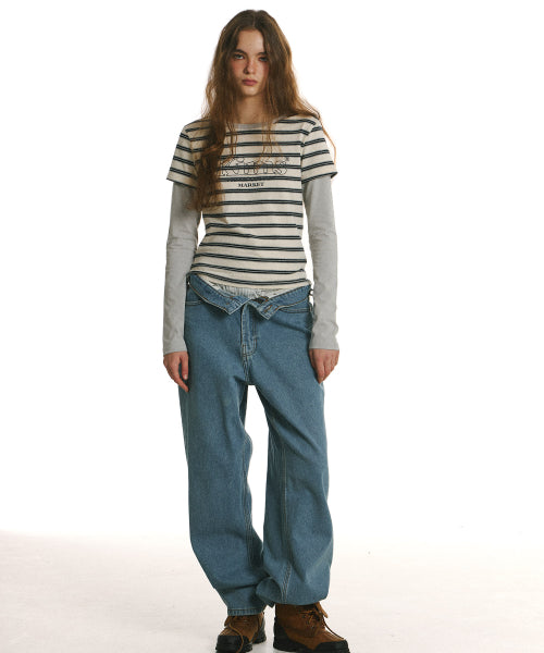 MARINE STRIPE LS TEE - 3 COLORS GREY