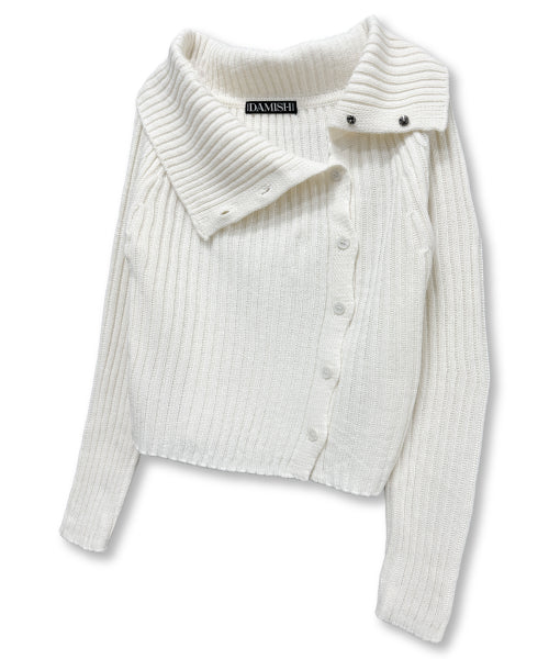 SIDE BUTTON CARDIGAN - 2 COLORS IVORY