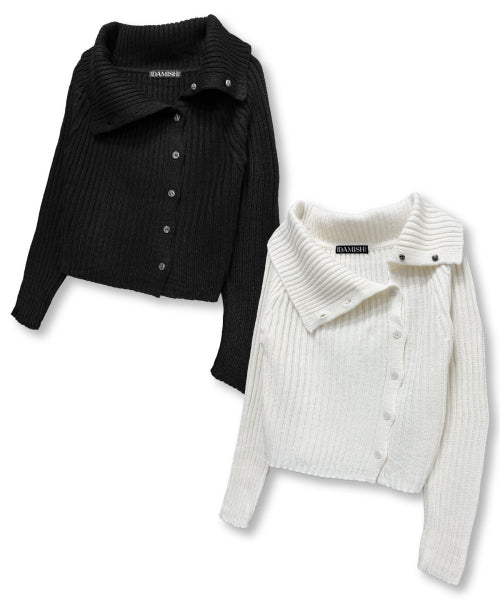 SIDE BUTTON CARDIGAN - 2 COLORS BLACK