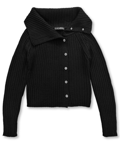 SIDE BUTTON CARDIGAN - 2 COLORS BLACK
