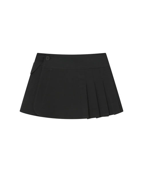 OMOI PLEATS WRAP SKIRT #REI同款! - 2 COLORS BLACK