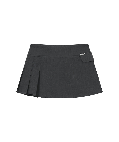 OMOI PLEATS WRAP SKIRT #REI同款! - 2 COLORS CHARCOAL