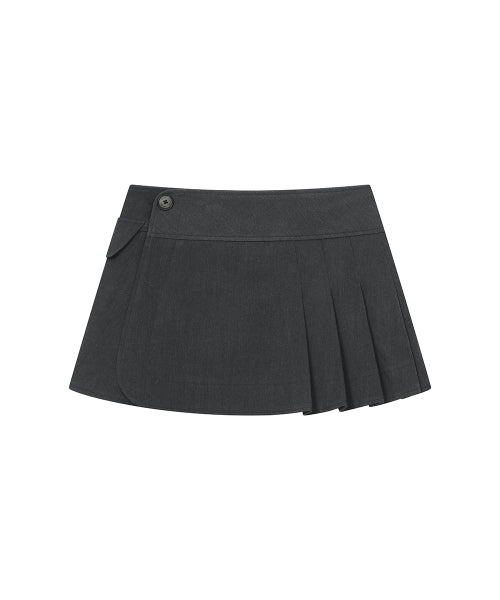 OMOI PLEATS WRAP SKIRT #REI同款! - 2 COLORS CHARCOAL