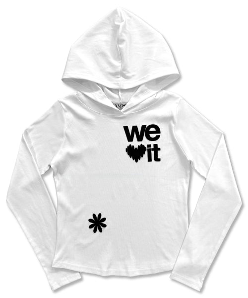 LOVE HOODIE SLEEVE LONG - 2 COLORS WHITE