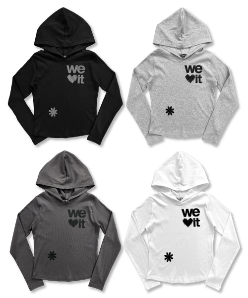 LOVE HOODIE SLEEVE LONG - 2 COLORS WHITE