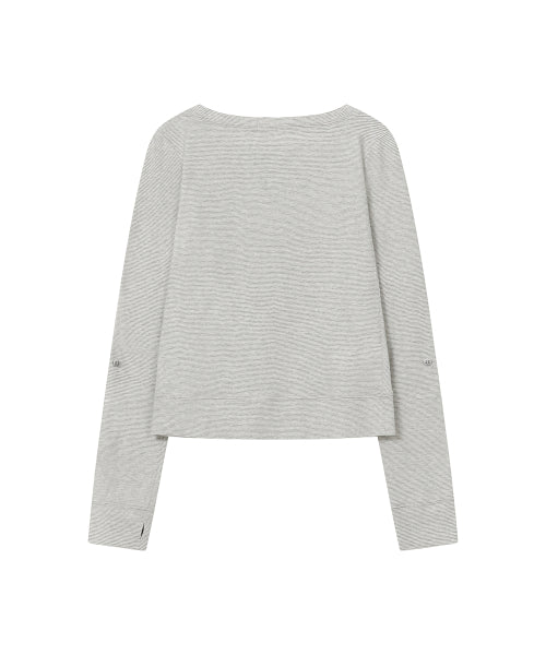 MISEKISEOUL BUTTON POCKET LONG SLEEVE STRIPE SHIRT - 3 COLORS AS SHOWN