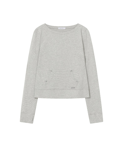 MISEKISEOUL BUTTON POCKET LONG SLEEVE STRIPE SHIRT - 3 COLORS AS SHOWN