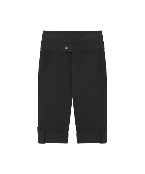ROLLED BUTTON CAPRI PANTS #REI同款! BLACK