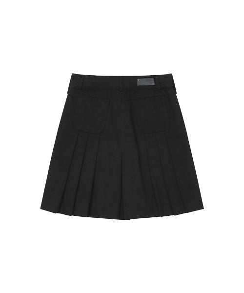PLEATS LINE POCKET MIDI SKIRT #REI同款! - 2 COLORS BLACK