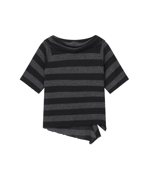 DIAGONAL CROCHET KNIT TOP STRIPE #REI同款! AS SHOWN