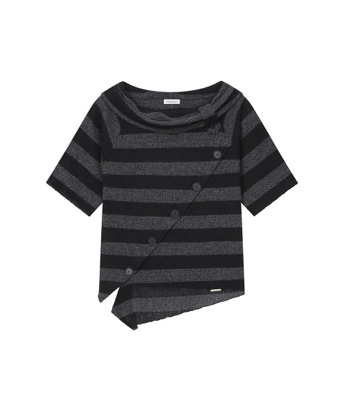 DIAGONAL CROCHET KNIT TOP STRIPE #REI同款! AS SHOWN