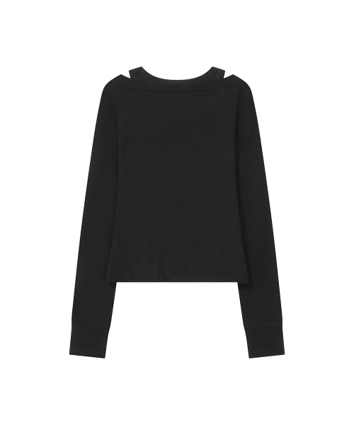 LAYERED LINE SHEER LONG SLEEVE #REI同款! - 3 COLORS BLACK