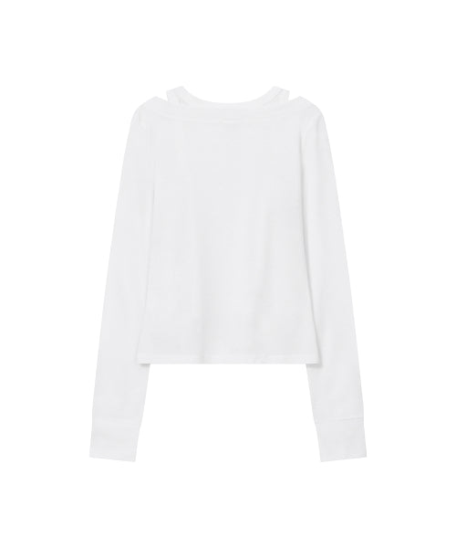 LAYERED LINE SHEER LONG SLEEVE #REI同款! - 3 COLORS WHITE