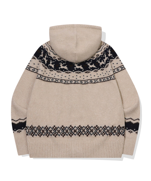 2-WAY HOOD KNIT - 2 COLORS BEIGE