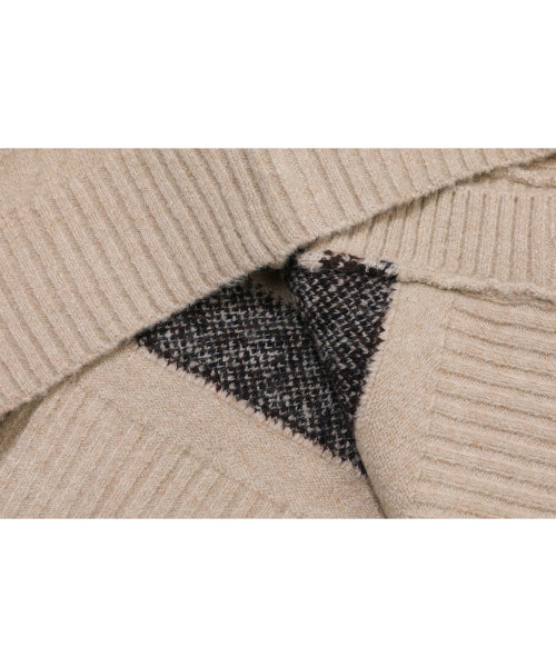 2-WAY HOOD KNIT - 2 COLORS BEIGE