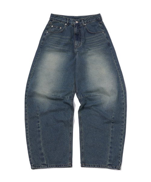 WOMEN WIDE DART DENIM PANTS - 2 COLORS INDIGO
