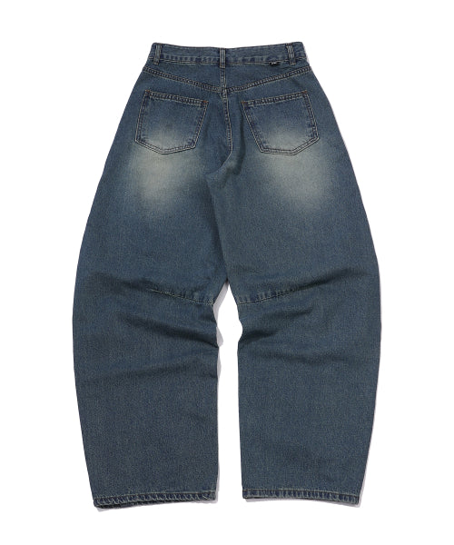 WOMEN WIDE DART DENIM PANTS - 2 COLORS INDIGO
