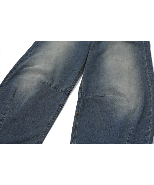 WOMEN WIDE DART DENIM PANTS - 2 COLORS INDIGO