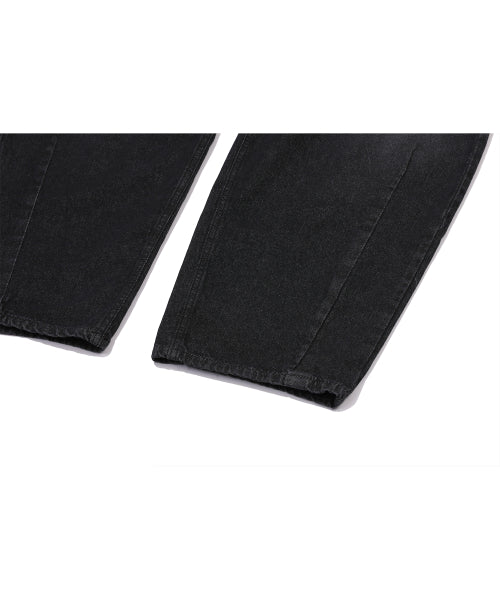 WOMEN WIDE DART DENIM PANTS - 2 COLORS BLACK