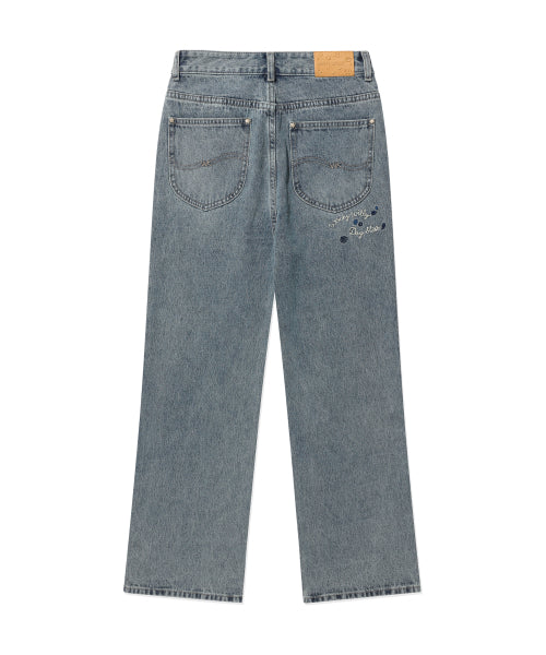 SEMI FLARE DENIM PANTS #GISELLE同款! - 2 COLORS BLUE